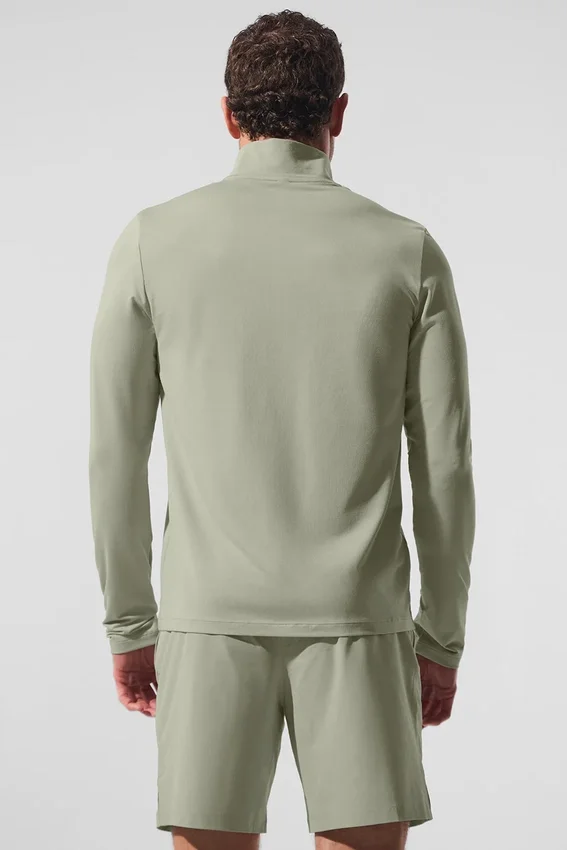 Conquer 1/4 Zip Reform långärmad tröja – Limestone