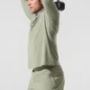 Conquer 1/4 Zip Reform långärmad tröja – Limestone