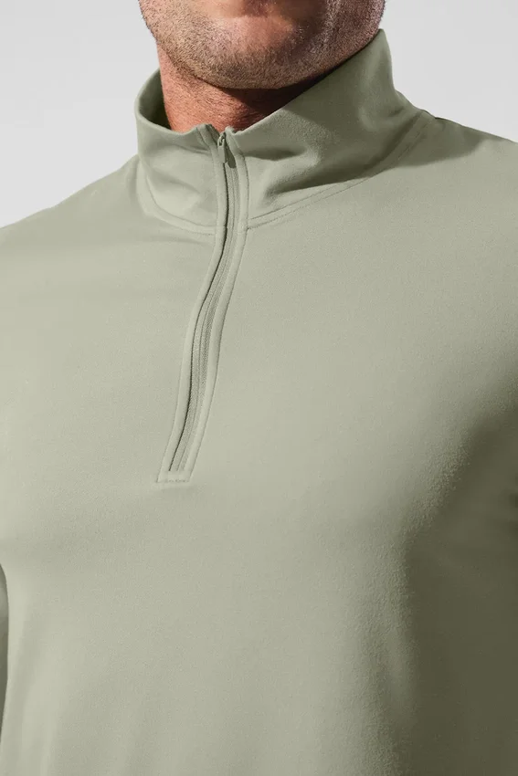 Conquer 1/4 Zip Reform långärmad tröja – Limestone
