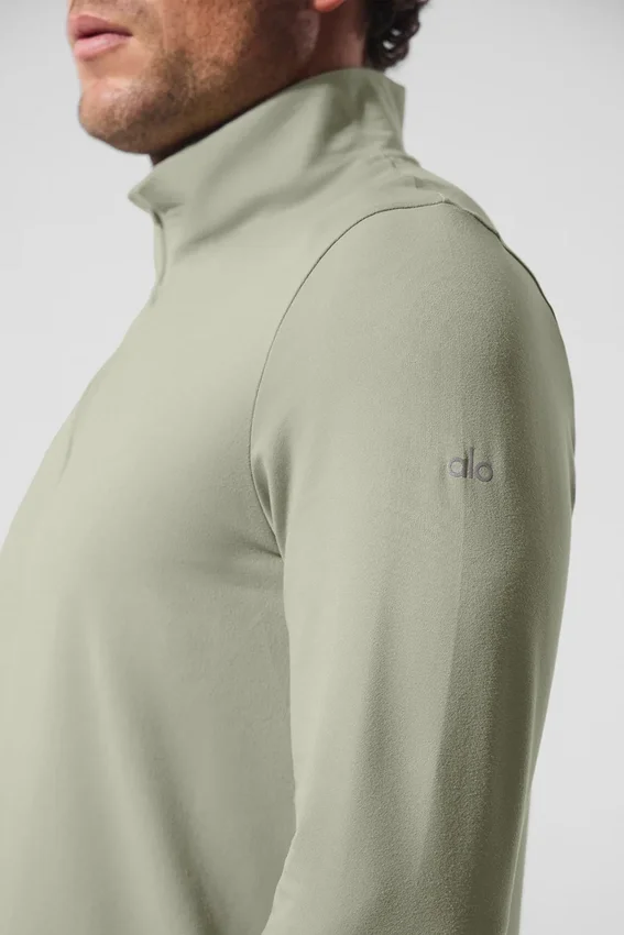 Conquer 1/4 Zip Reform långärmad tröja – Limestone
