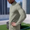 Conquer 1/4 Zip Reform långärmad tröja – Limestone