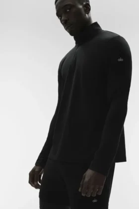 Conquer 1/4 Zip Reform långärmad tröja – svart