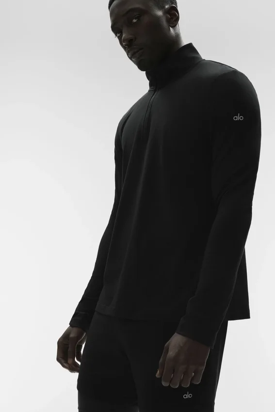 Conquer 1/4 Zip Reform långärmad tröja – svart