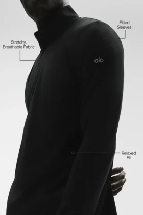 Conquer 1/4 Zip Reform långärmad tröja – svart
