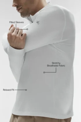 Conquer 1/4 Zip Reform långärmad tröja – vit