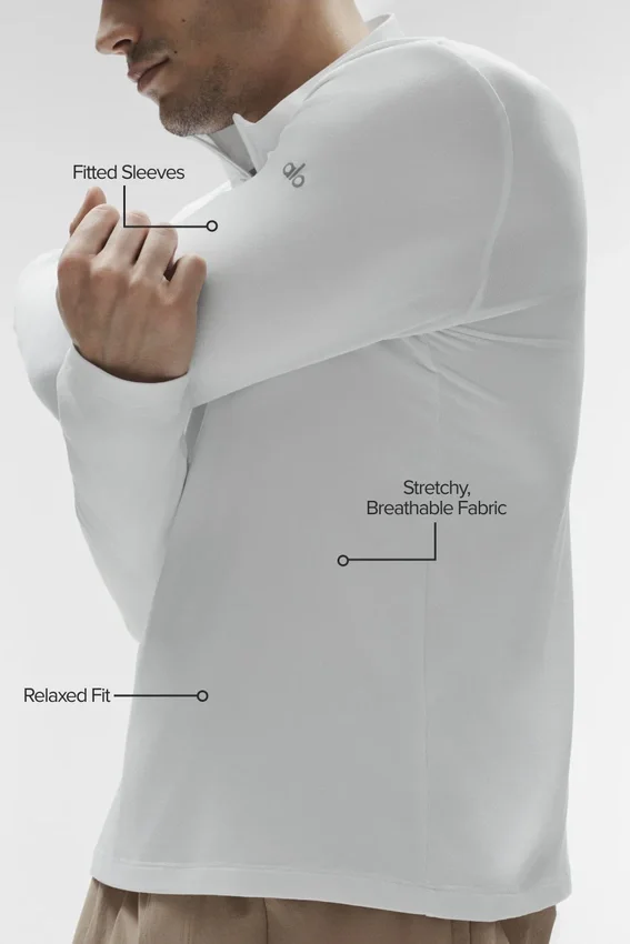 Conquer 1/4 Zip Reform långärmad tröja – vit