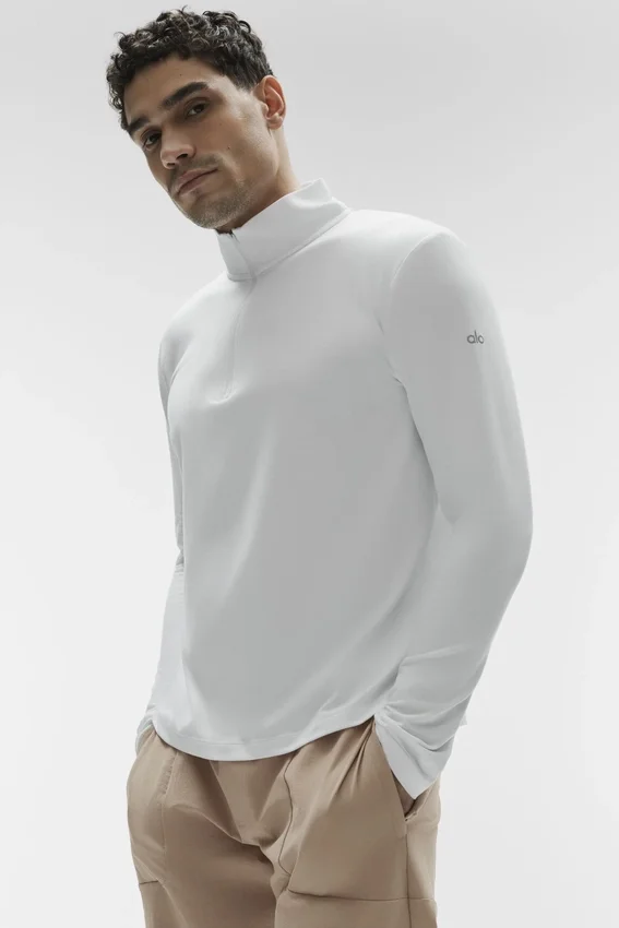 Conquer 1/4 Zip Reform långärmad tröja – vit
