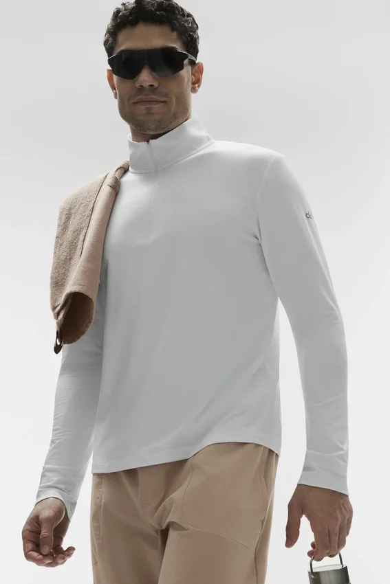 Conquer 1/4 Zip Reform långärmad tröja – vit