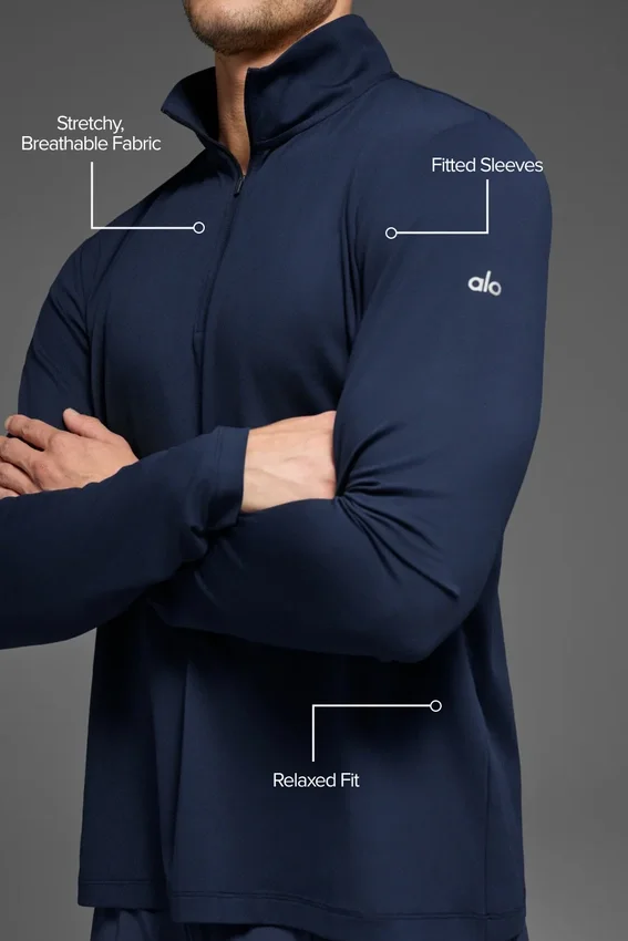 Conquer 1/4 Zip Reform långärmat – marinblå