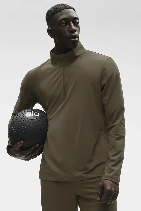 Conquer 1/4 Zip Reform långärmat – Olive Tree