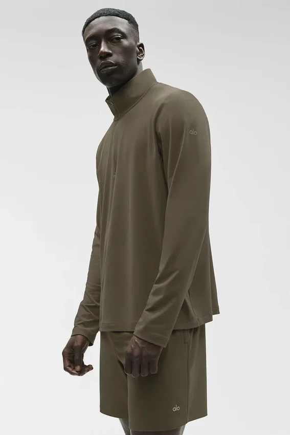Conquer 1/4 Zip Reform långärmat – Olive Tree