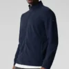 Conquer Max Mock Neck Full Zip – marinblå