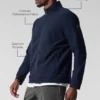 Conquer Max Mock Neck Full Zip – marinblå