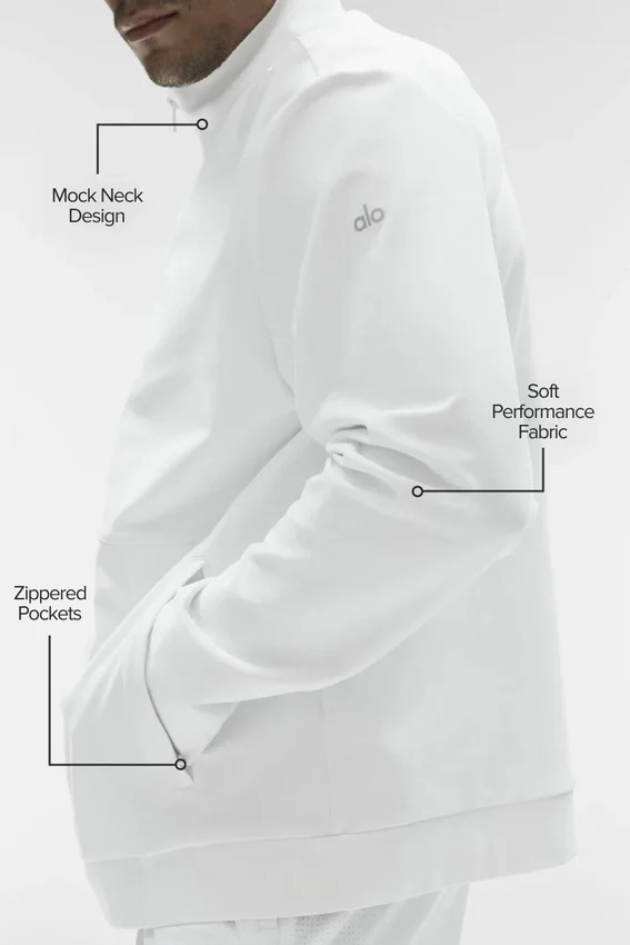 Conquer Max Mock Neck Full Zip – Vit
