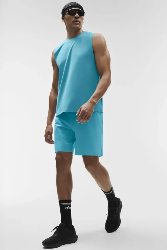Conquer Muscle Tank – Blue Breeze