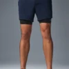 Conquer React 2-i-1 Performance-shorts – marinblå/svart