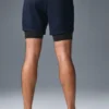 Conquer React 2-i-1 Performance-shorts – marinblå/svart