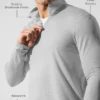 Conquer Reform långärmad tröja med 1/4 dragkedja – Athletic Heather Grey