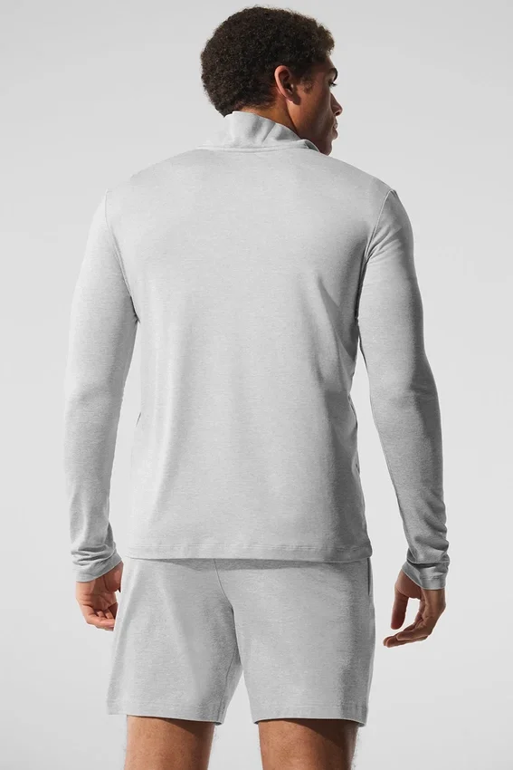 Conquer Reform långärmad tröja med 1/4 dragkedja – Athletic Heather Grey