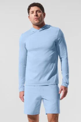 Conquer Reform långärmad tröja med huva – Seashell Blue