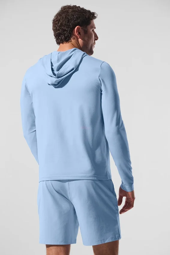 Conquer Reform långärmad tröja med huva – Seashell Blue