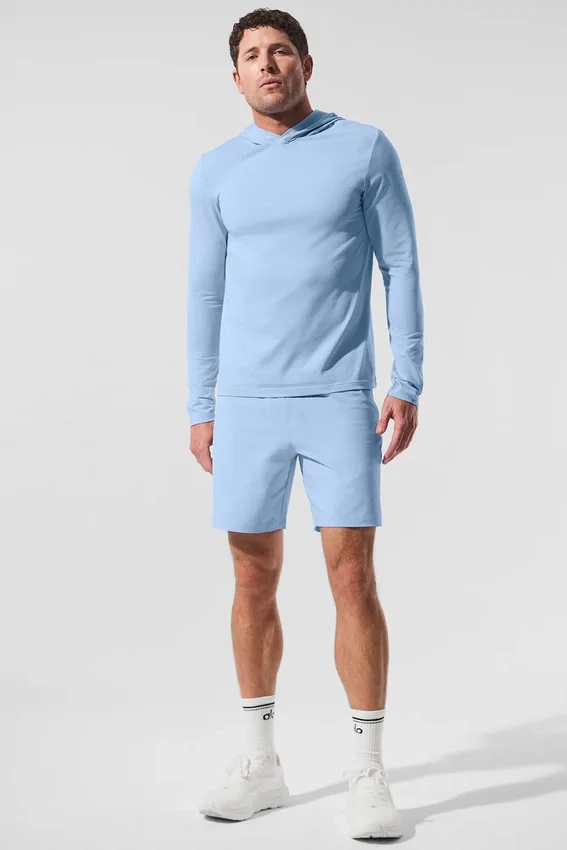 Conquer Reform långärmad tröja med huva – Seashell Blue