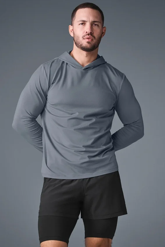 Conquer Reform långärmad tröja med huva – Steel Grey