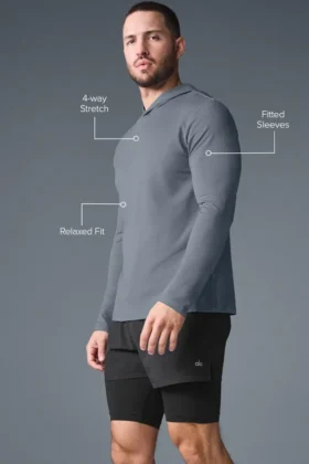 Conquer Reform långärmad tröja med huva – Steel Grey