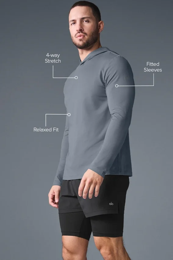Conquer Reform långärmad tröja med huva – Steel Grey