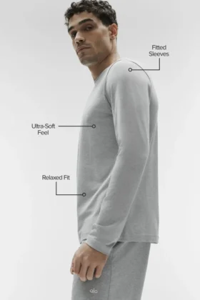 Conquer Reform långärmad tröja med rund hals – Athletic Heather Grey