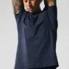 Conquer Reform T-shirt med rund hals och kortärmad design – Navy