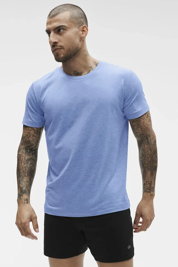 Conquer Reform T-shirt med rund hals och kortärmad design – Provence Blue Heather
