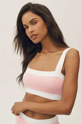 Cotton Cashmere Capri Dream-bh – solkysst rosa/vit