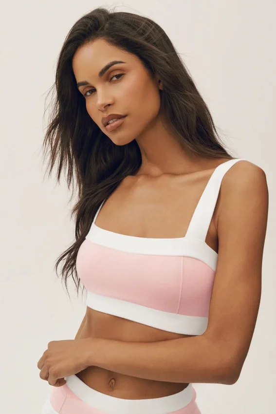 Cotton Cashmere Capri Dream-bh – solkysst rosa/vit