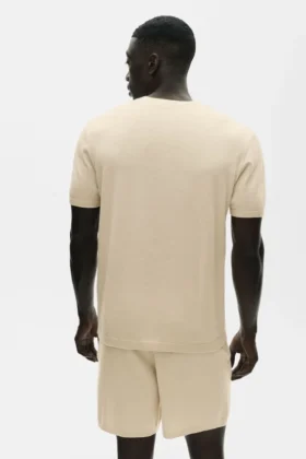 Cotton Cashmere Ever Soft kortärmat tröja – Sandy Beige