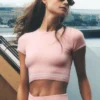 Cotton Cashmere My Serve kortärmad – solkysst rosa/vit