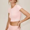Cotton Cashmere My Serve kortärmad – solkysst rosa/vit
