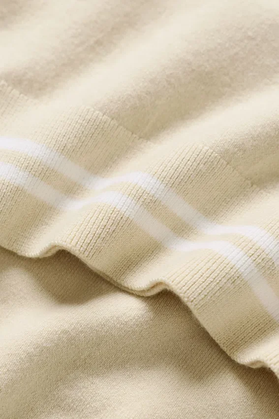 Cotton Cashmere My Serve kortärmat – sandbeige/vit