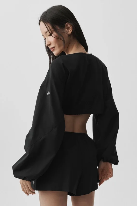 Cotton Cropped Real Deal långärmat – svart