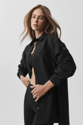 Cotton Real Deal Button-up Långärmat – Svart