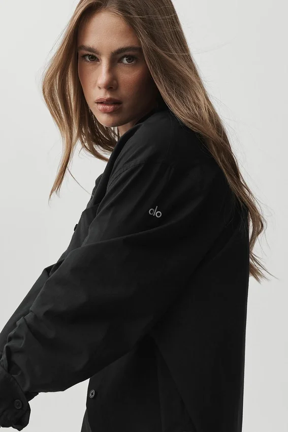 Cotton Real Deal Button-up Långärmat – Svart