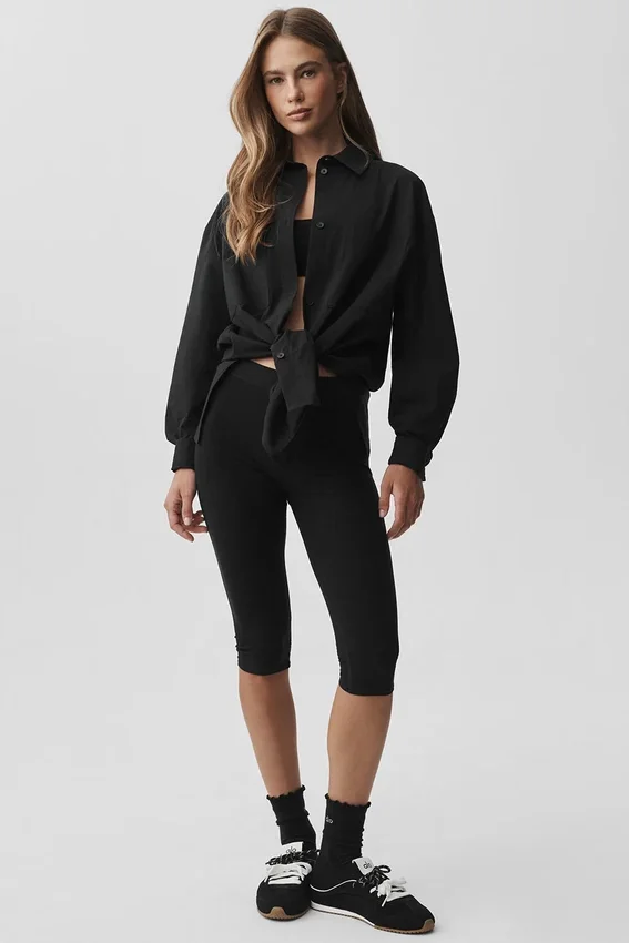 Cotton Real Deal Button-up Långärmat – Svart