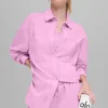 Cotton Real Deal knappad långärmad skjorta – Candy Heart Pink