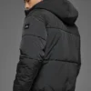 Crinkle Nylon Hooded Stage Puffer – Svart