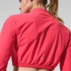 Cropped Breezy Full-Zip Cover up – Candy Red
