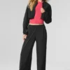 Cropped Breezy Full-Zip Cover up – Svart