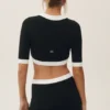 Cropped Capri Dream-kofta i bomull och kashmir – svart/vit