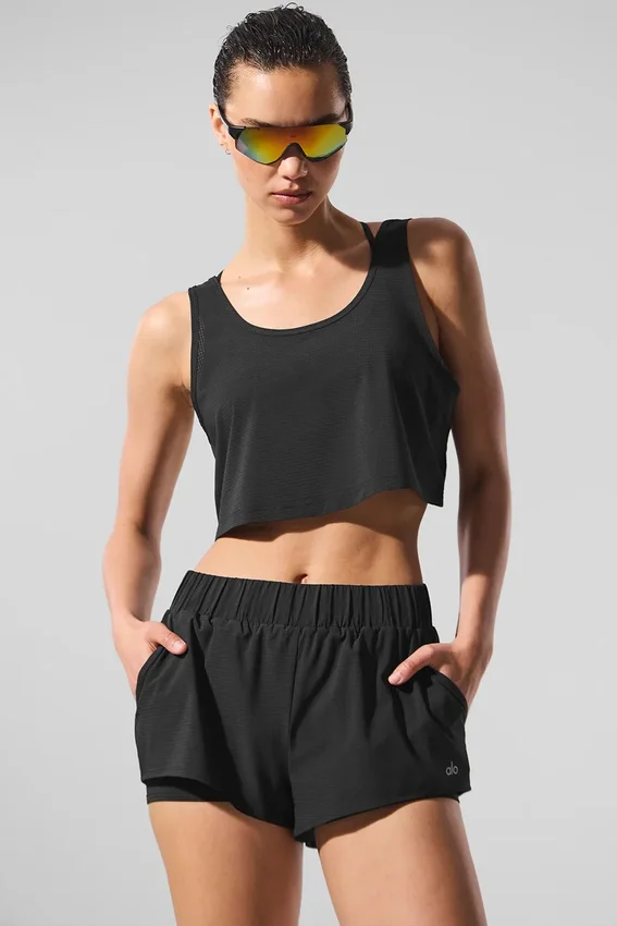 Cropped Sport Star Linnen – Svart