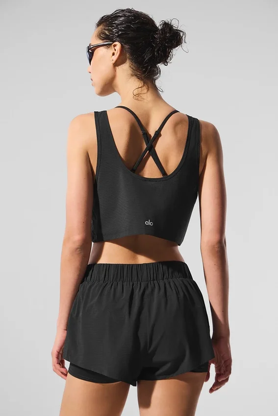 Cropped Sport Star Linnen – Svart
