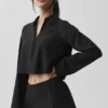 Cropped Unmatched Långärmat – Svart